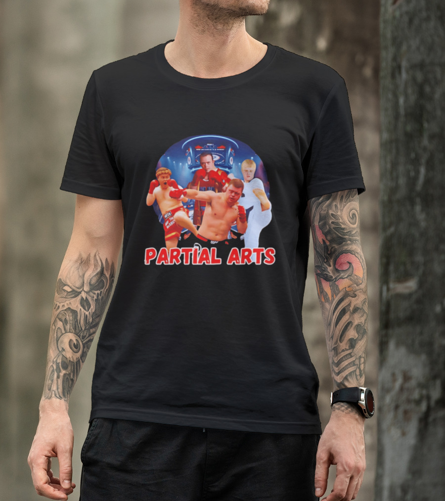 Partial Arts Fighters In Arena Battle T-Shirt