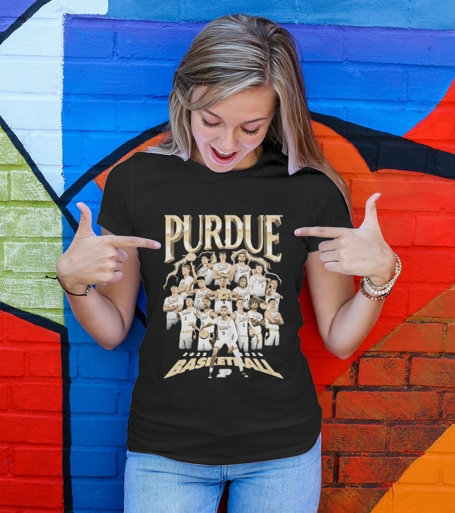 Purdue Boilermakers 2025 2026 Basketball Team Players Collage T-Shirt
