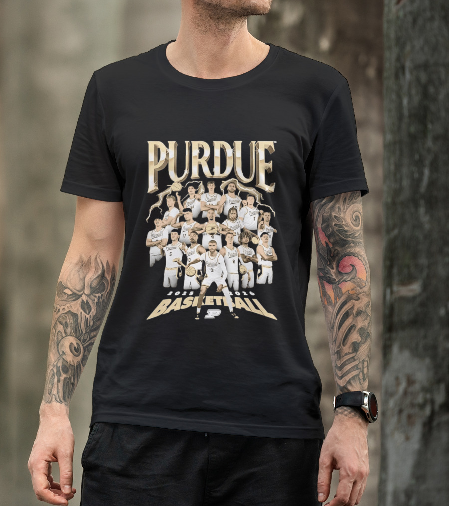 Purdue Boilermakers 2025 2026 Basketball Team Players Collage T-Shirt