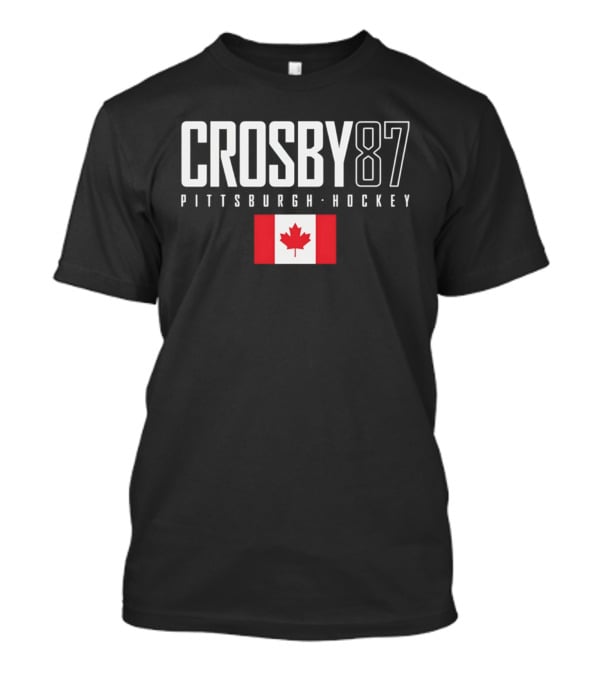 Crosby 87 Pittsburgh Hockey Canada Flag T-Shirt
