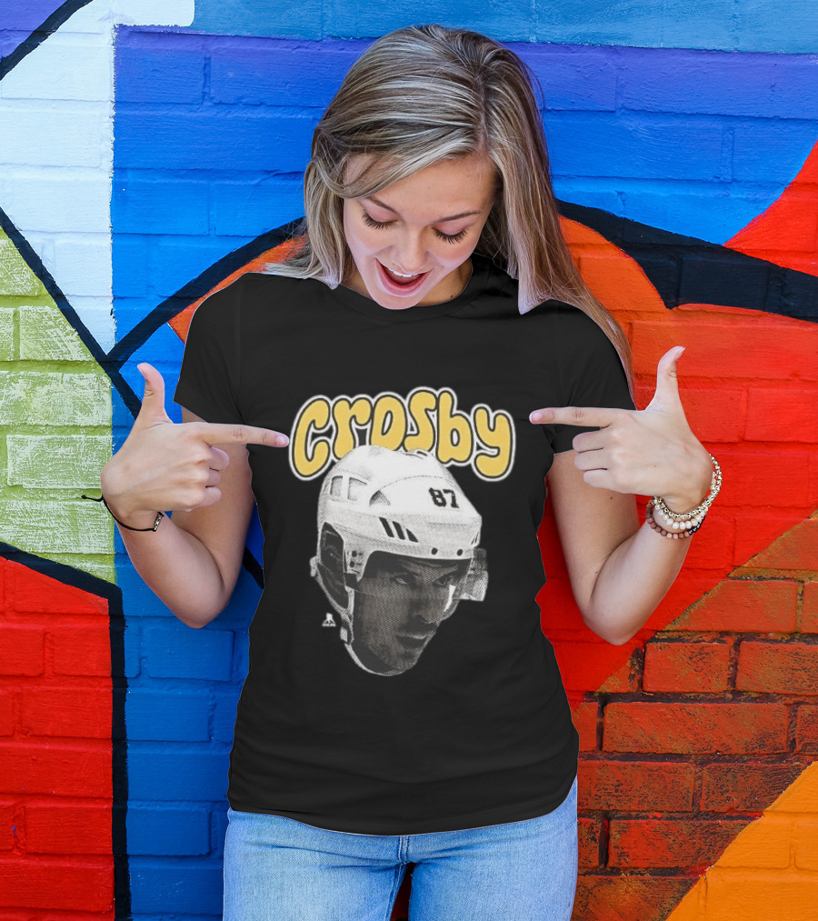 Sidney Crosby Pittsburgh Penguins Hockey 87 Big Face T-Shirt