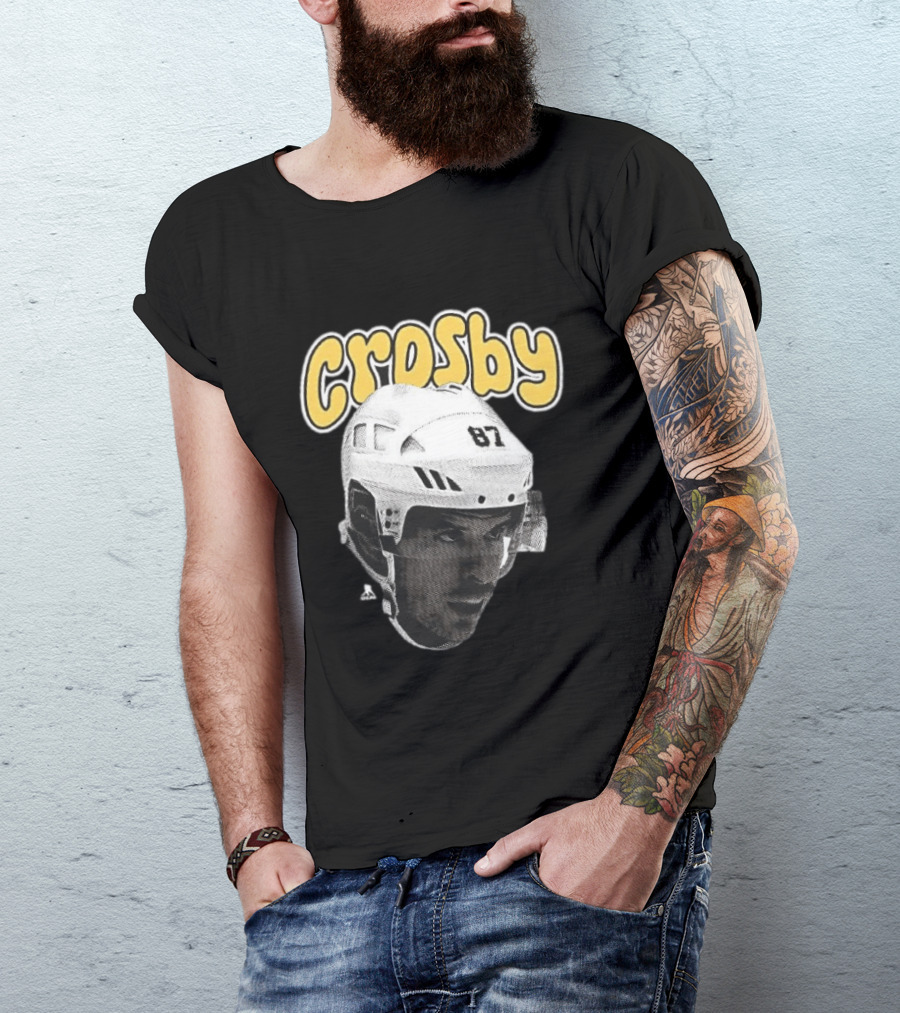 Sidney Crosby Pittsburgh Penguins Hockey 87 Big Face T-Shirt