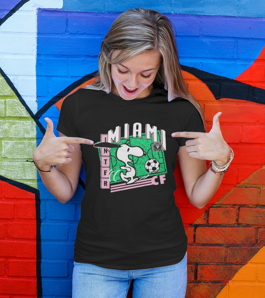 Inter Miami CF Snoopy Soccer Peanuts Collaboration T-Shirt