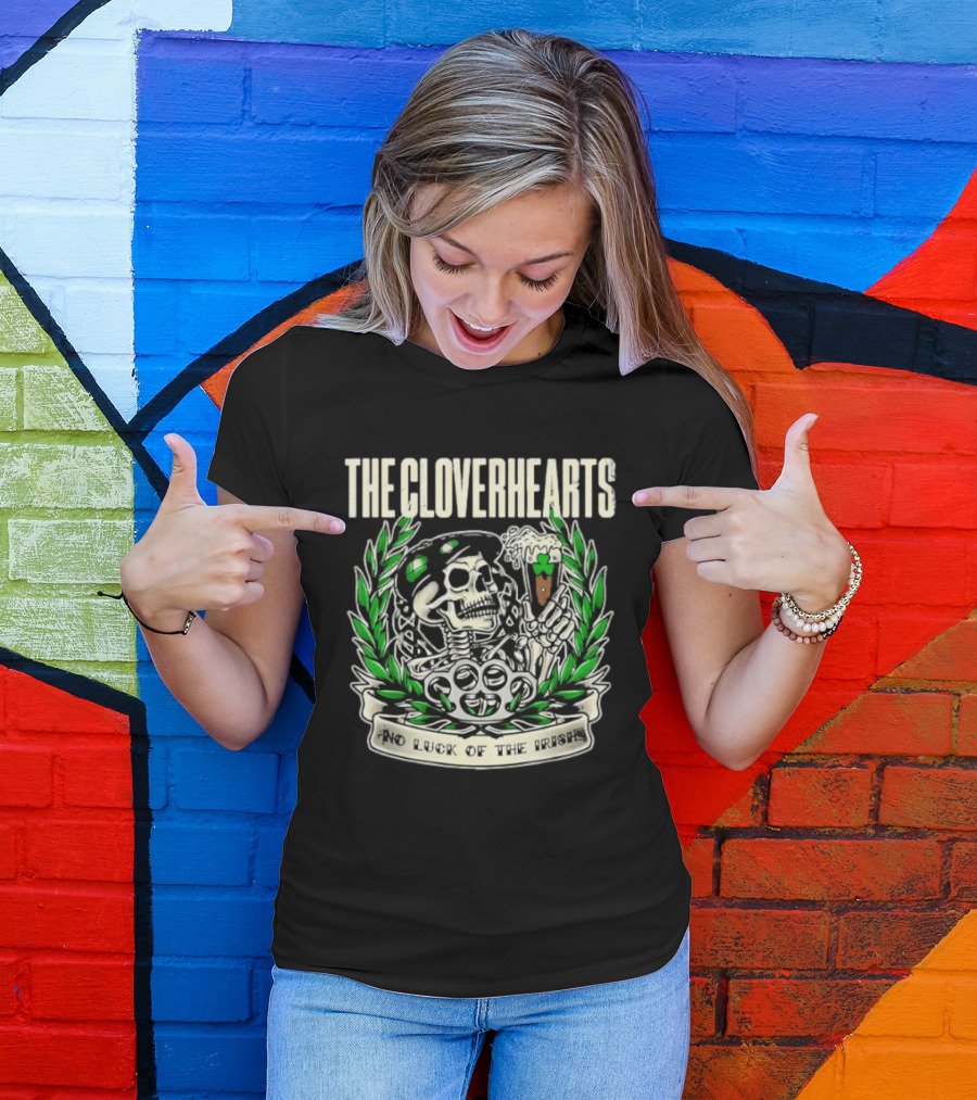 The Cloverhearts No Luck Of The Irish Skull And Beer Crest T-Shirt