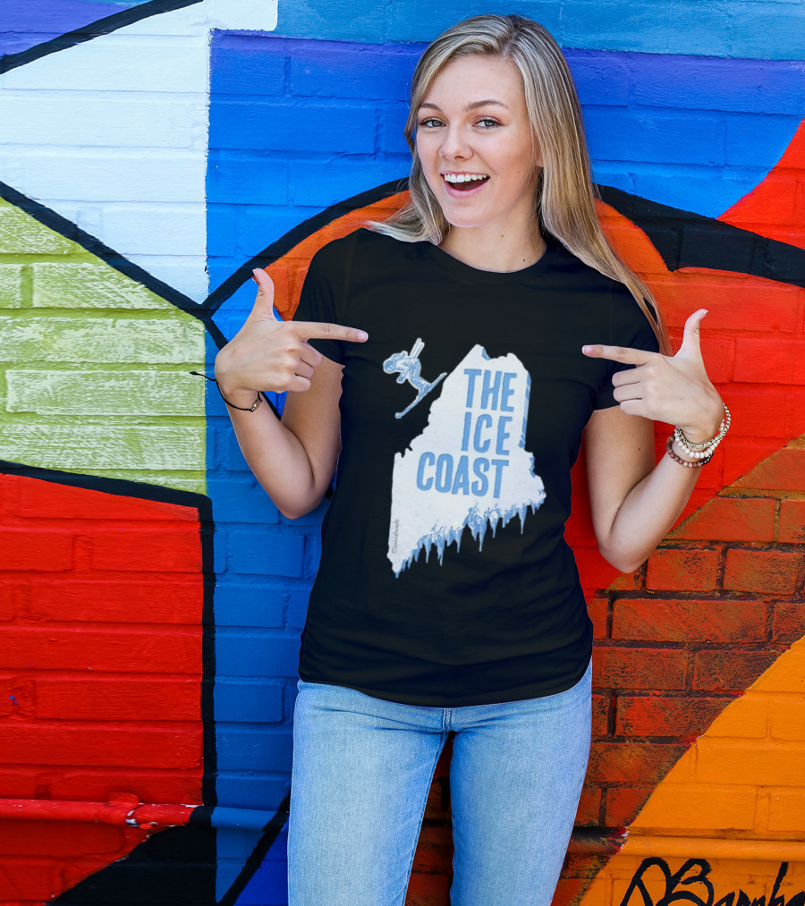 The Ice Coast Skier Jumping Map T-Shirt