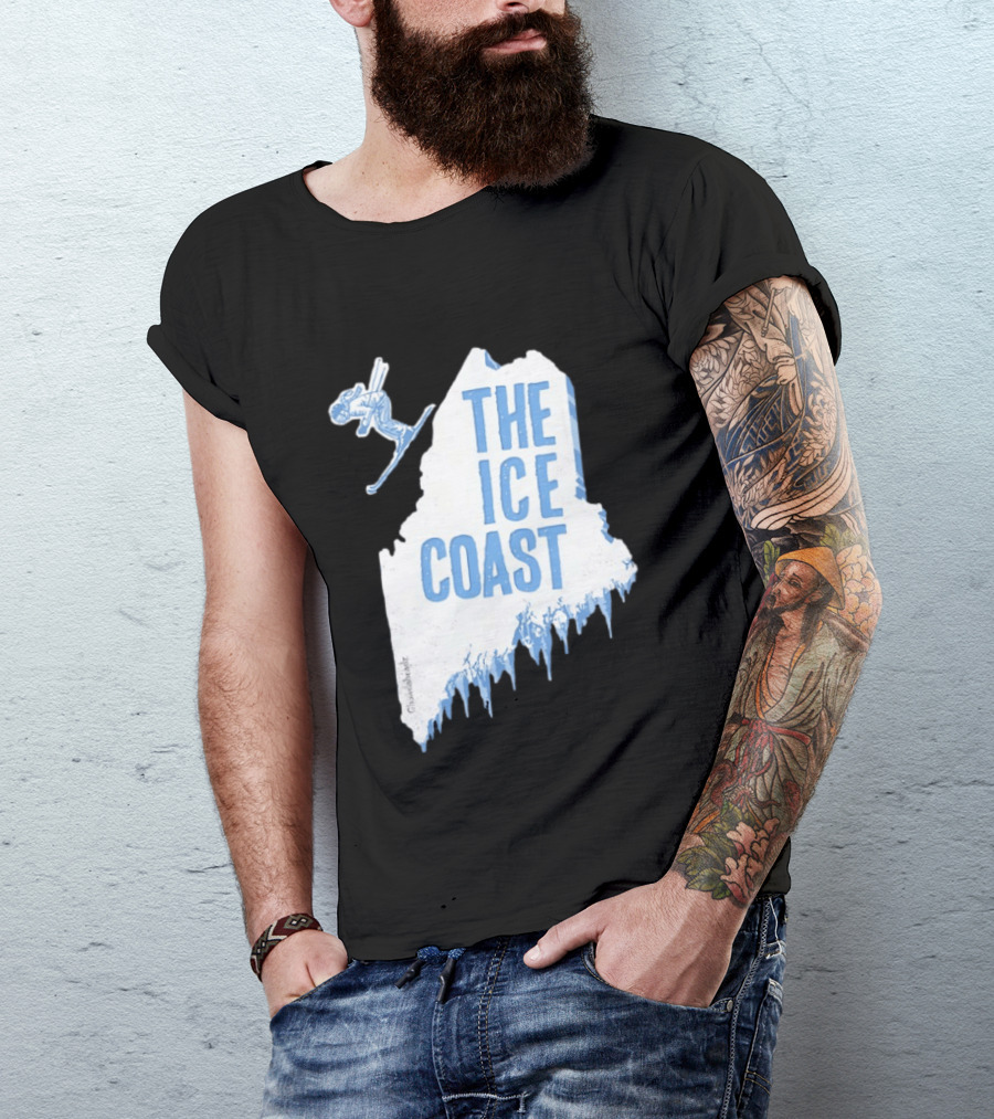 The Ice Coast Skier Jumping Map T-Shirt