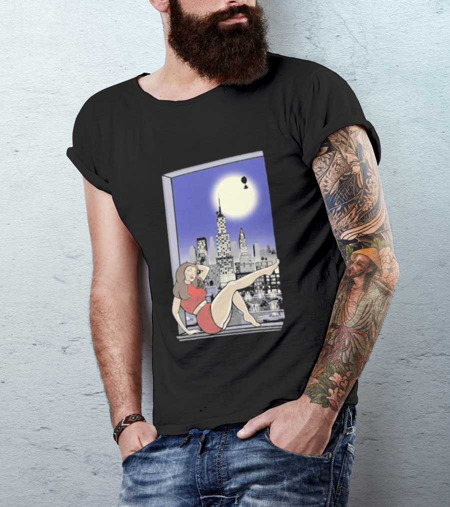 Pauline TheSpaceVixen Urban Moonlit Cityscape T-Shirt
