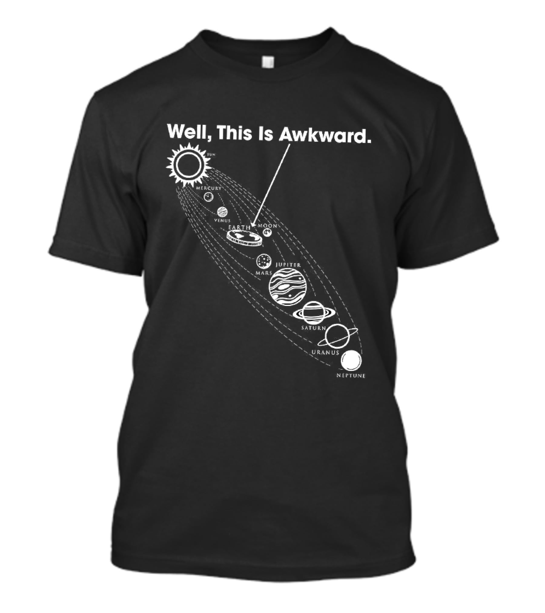 Well This Is Awkward Pluto Solar System Planets Humor T-Shirt
