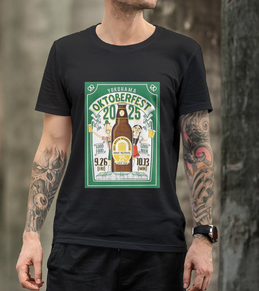 Yokohama Oktoberfest 2025 Red Brick Warehouse Beer Festival 22nd Anniversary Good Food Good Beer T-Shirt