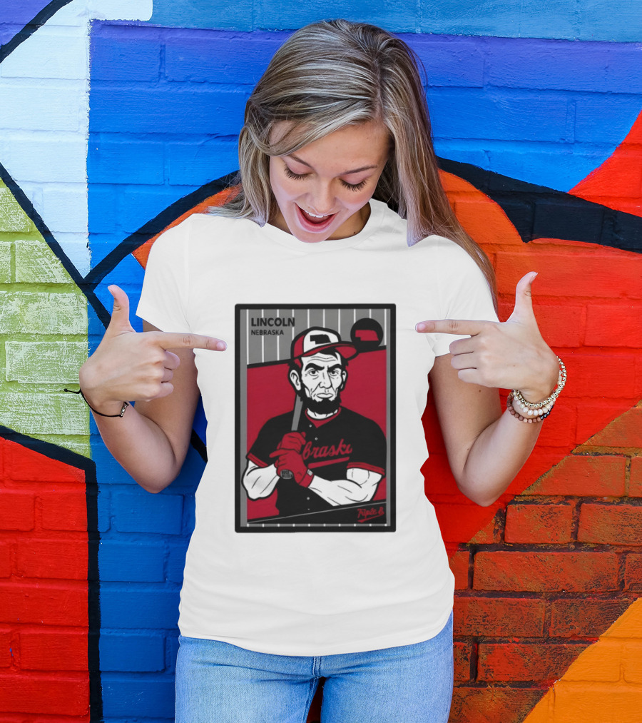 Lincoln Nebraska Cornhuskers Baseball Card Triple B T-Shirt