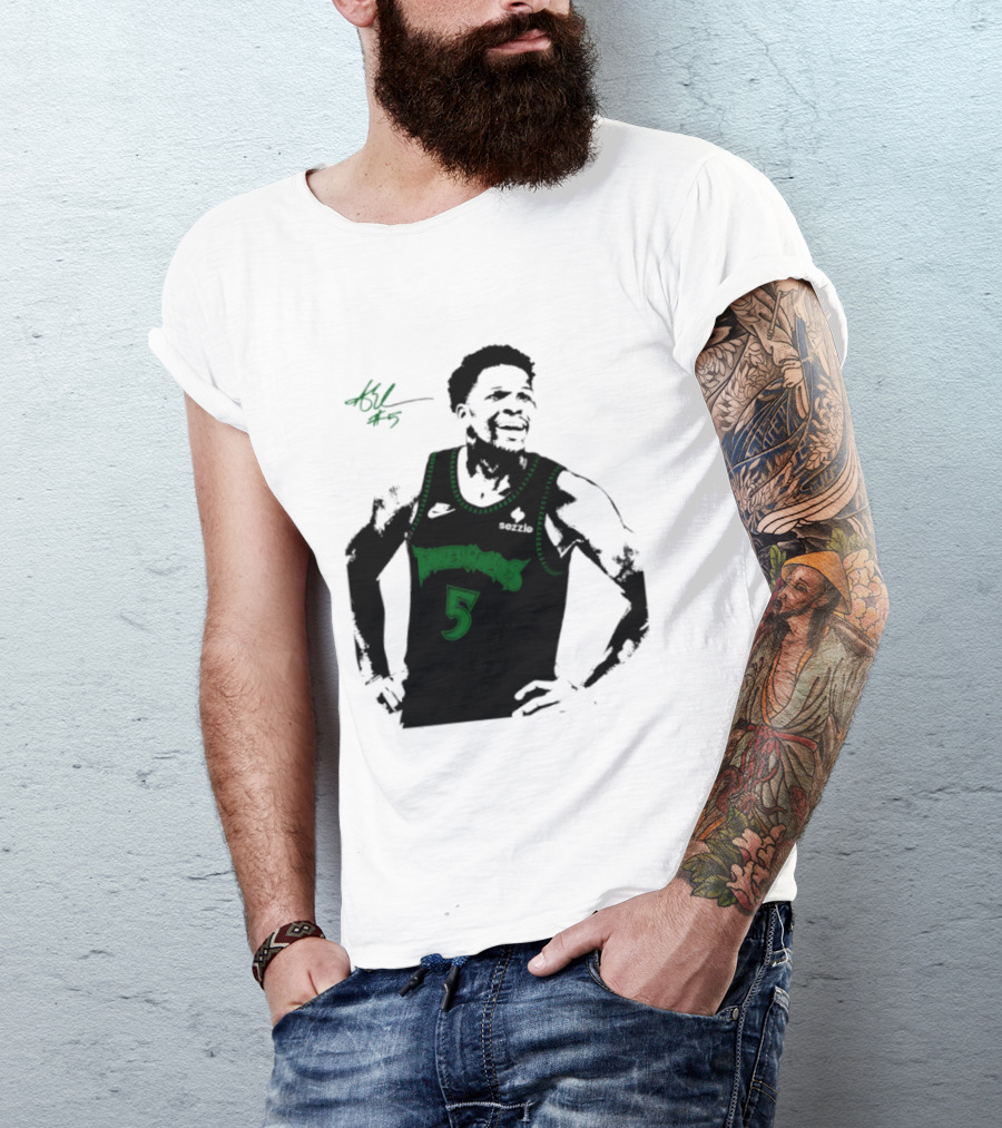 Anthony Edwards Minnesota Timberwolves Number 5 Signature T-Shirt