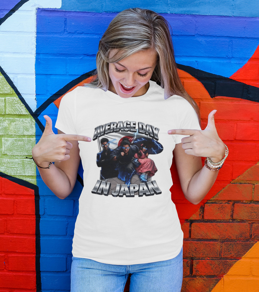Average Day In Japan Superhero Action Adventure With Lightning Effects T-Shirt