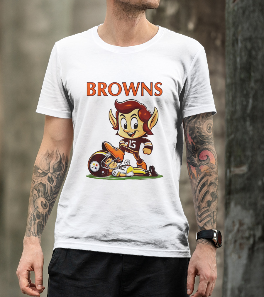 Cleveland Browns Victory Over Pittsburgh Steelers Rivalry Brownie T-Shirt