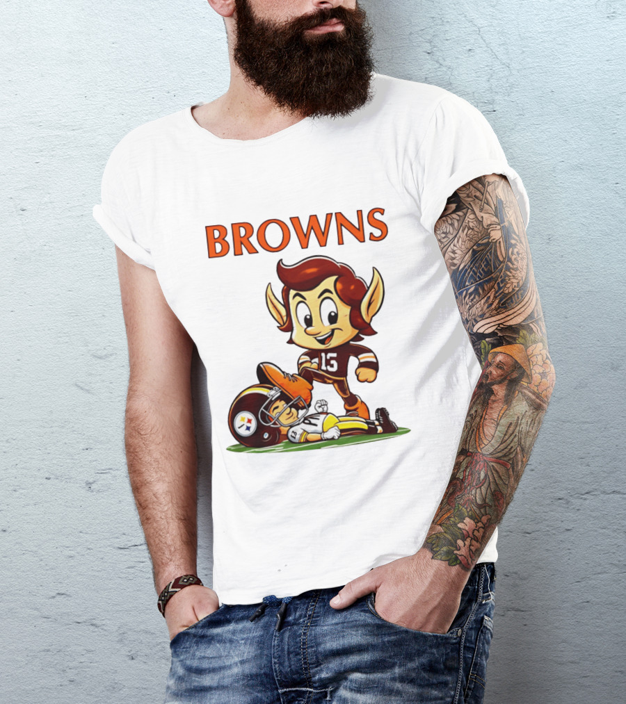 Cleveland Browns Victory Over Pittsburgh Steelers Rivalry Brownie T-Shirt
