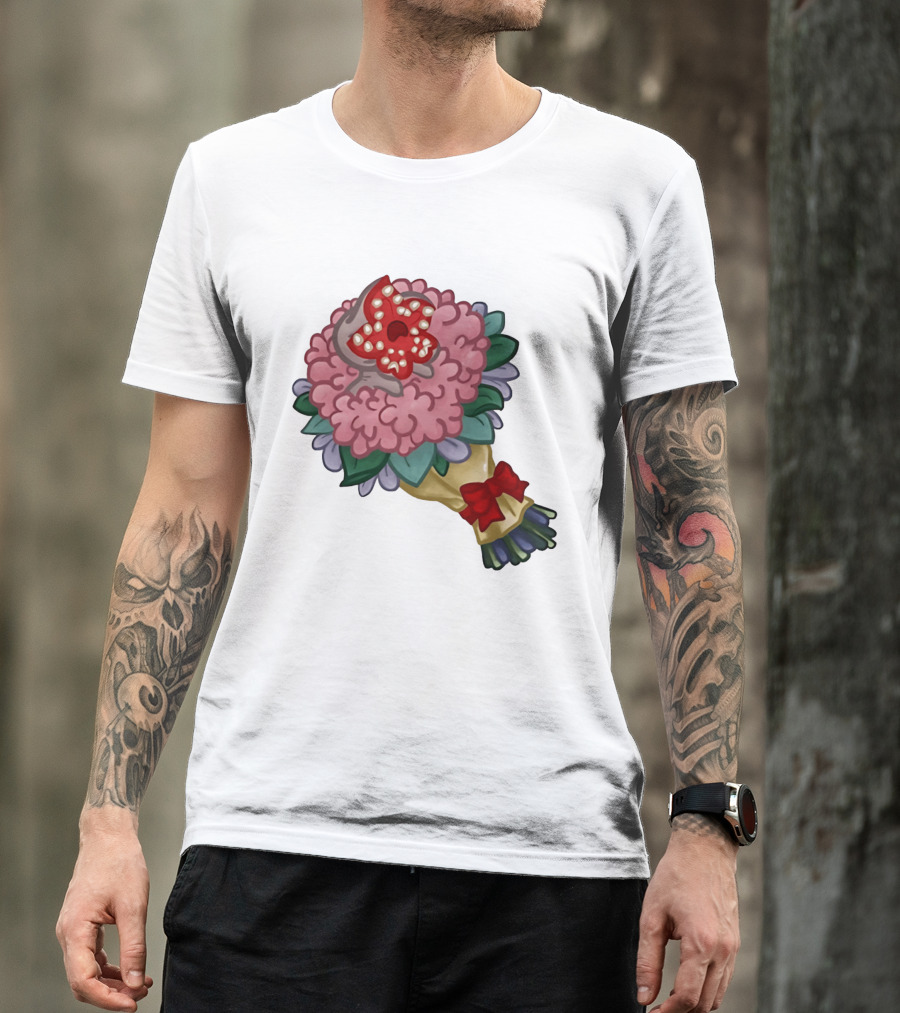 Demodog Valentine Bouquet Flowers Stranger Things Horror T-Shirt