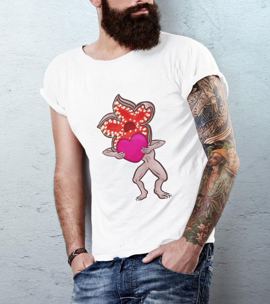 Demogorgon Embracing Heart Valentine Monster T-Shirt