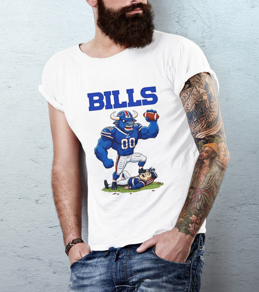 Buffalo Bills Vs New England Patriots Rivalry Comic Character Victory T-Shirt