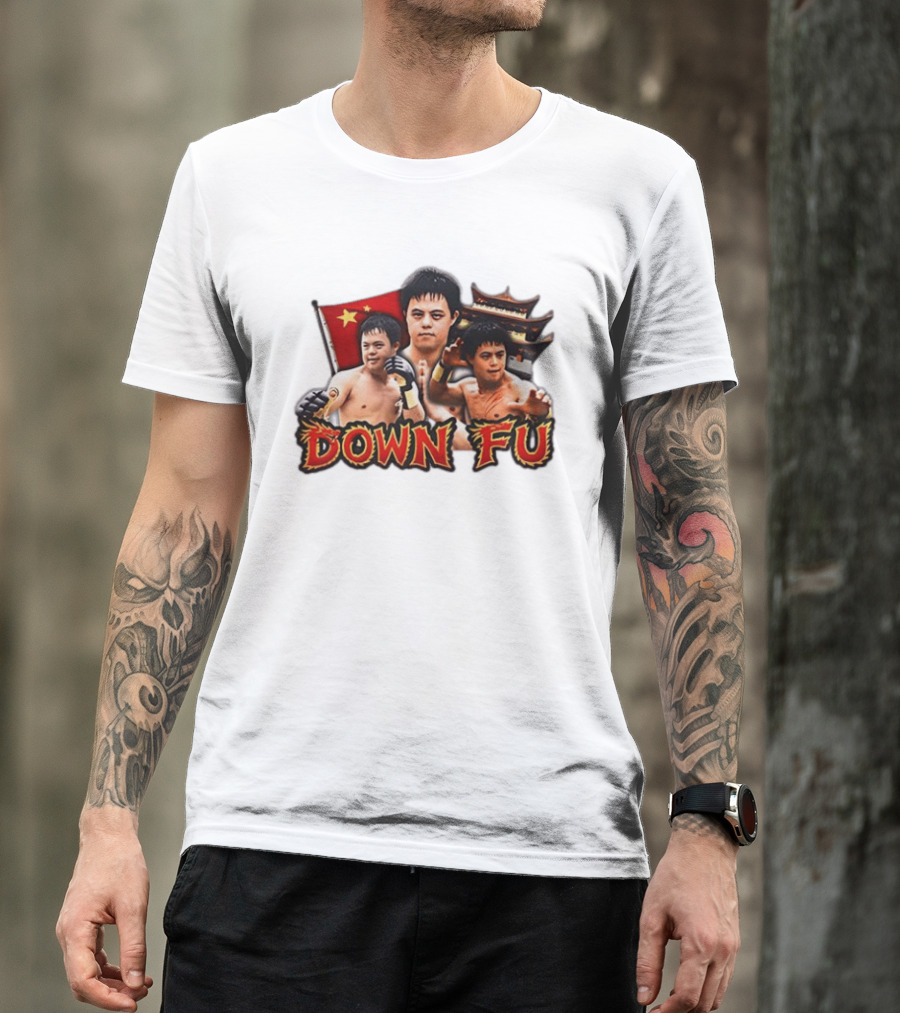 Down Fu Kung Fu China Down Syndrome Martial Arts T-Shirt