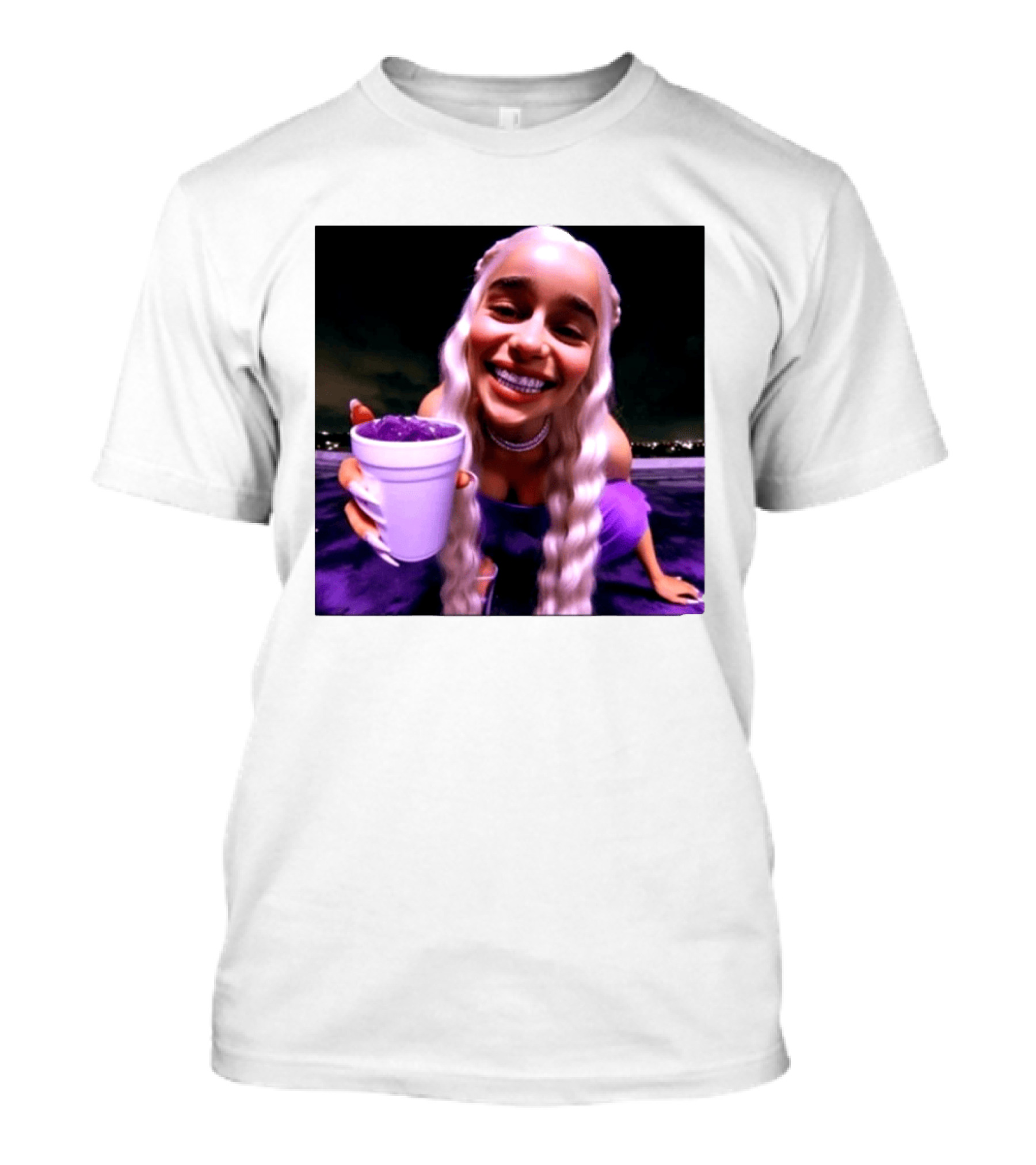 Emilia Clarke Purple Cup Queen Of Dragons Vibrant Smile T-Shirt