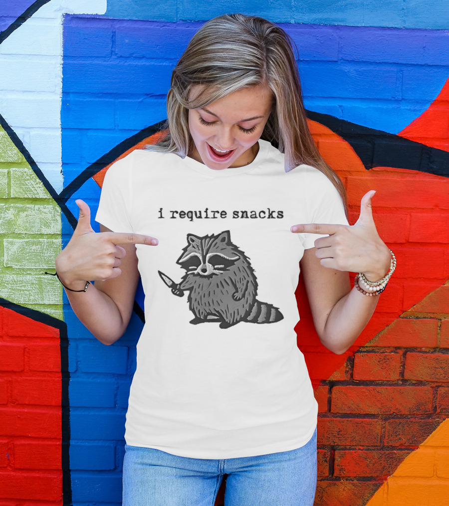 I Require Snacks Raccoon T-Shirt