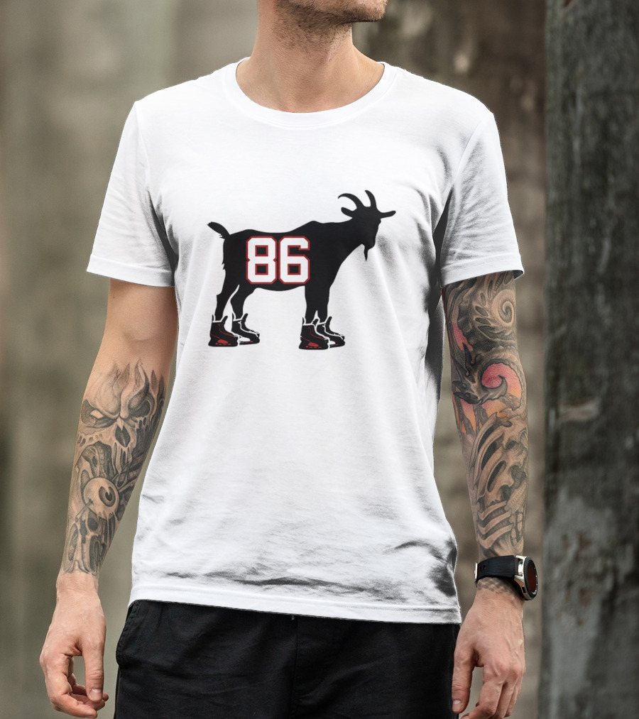 Jack Hughes GOAT 86 New Jersey Devils Tribute With Hockey Skates T-Shirt