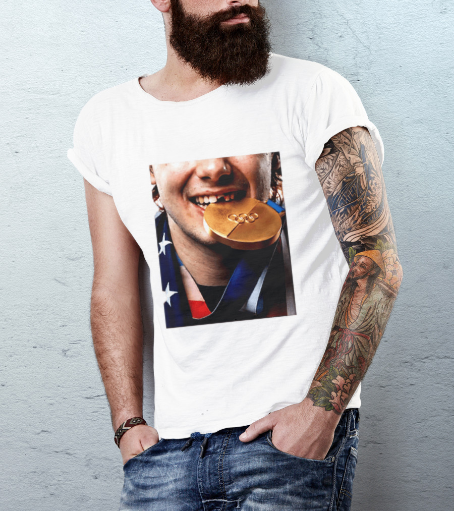 Jack Hughes Teeth Gold Medal 2026 Milano Cortina Winter Olympics T-Shirt