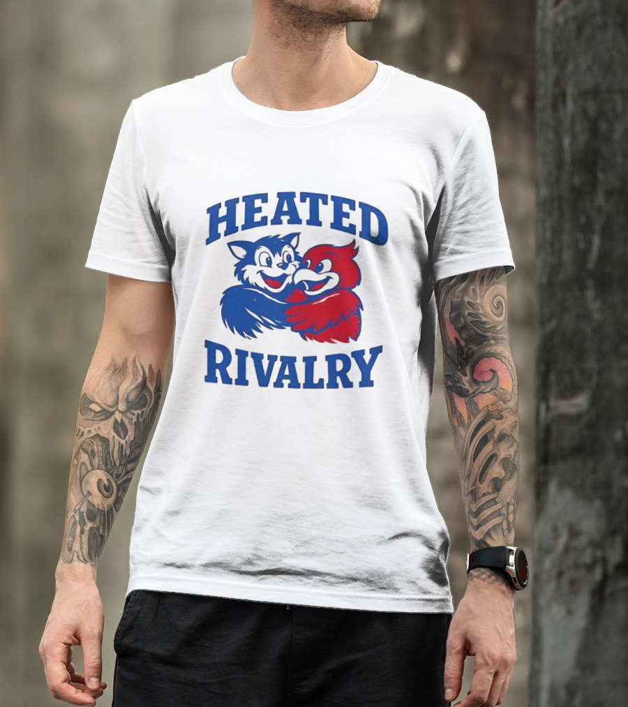 Heated Rivalry Kentucky Wildcats Louisville Cardinals Hugging Cartoon T-Shirt
