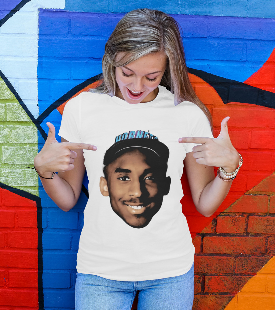 Kobe Bryant Draft Day Hornets Cap Big Face T-Shirt