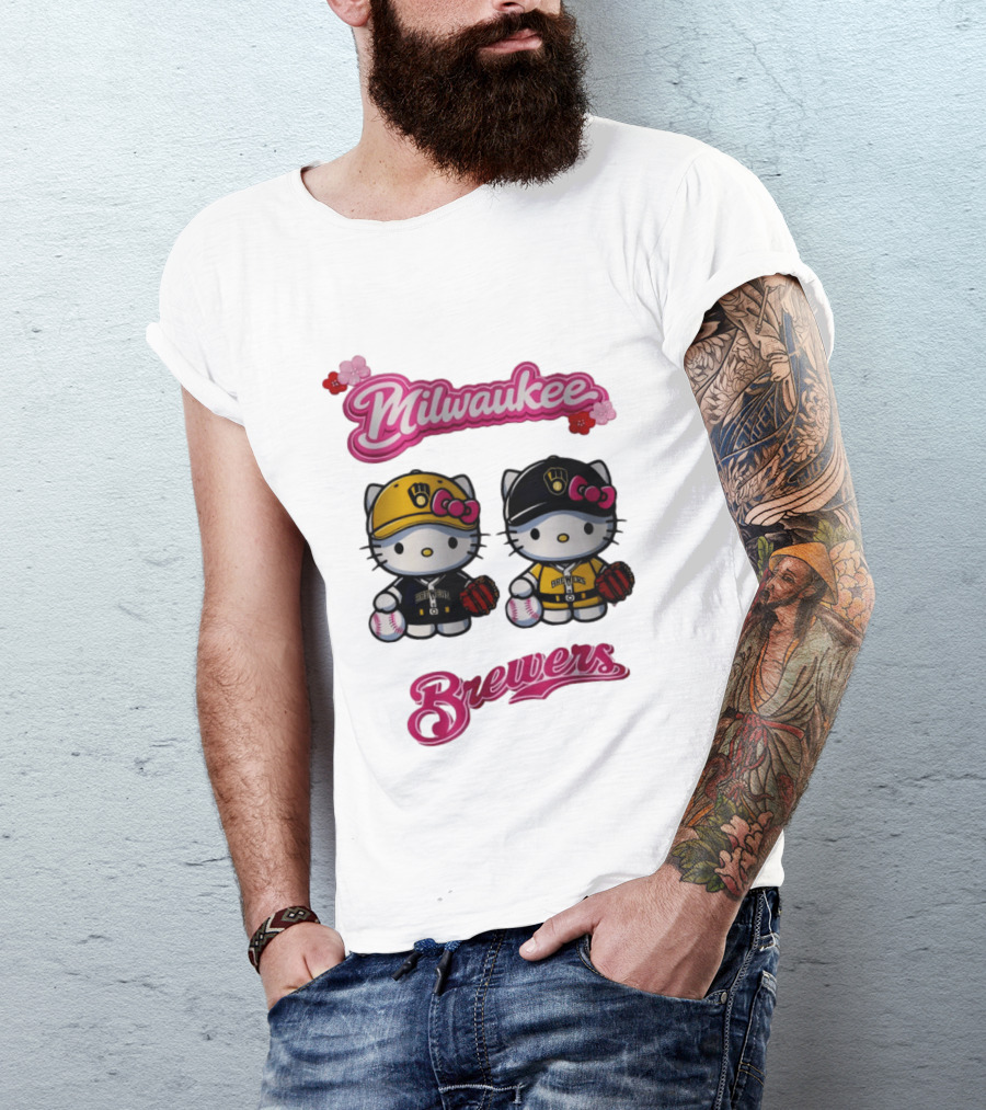 Milwaukee Brewers Hello Kitty Baseball Collaboration 2026 T-Shirt