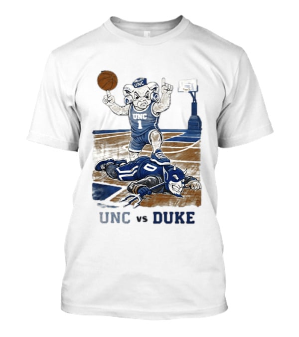 UNC Vs Duke Basketball Rivalry Game Mascot Showdown T-Shirt