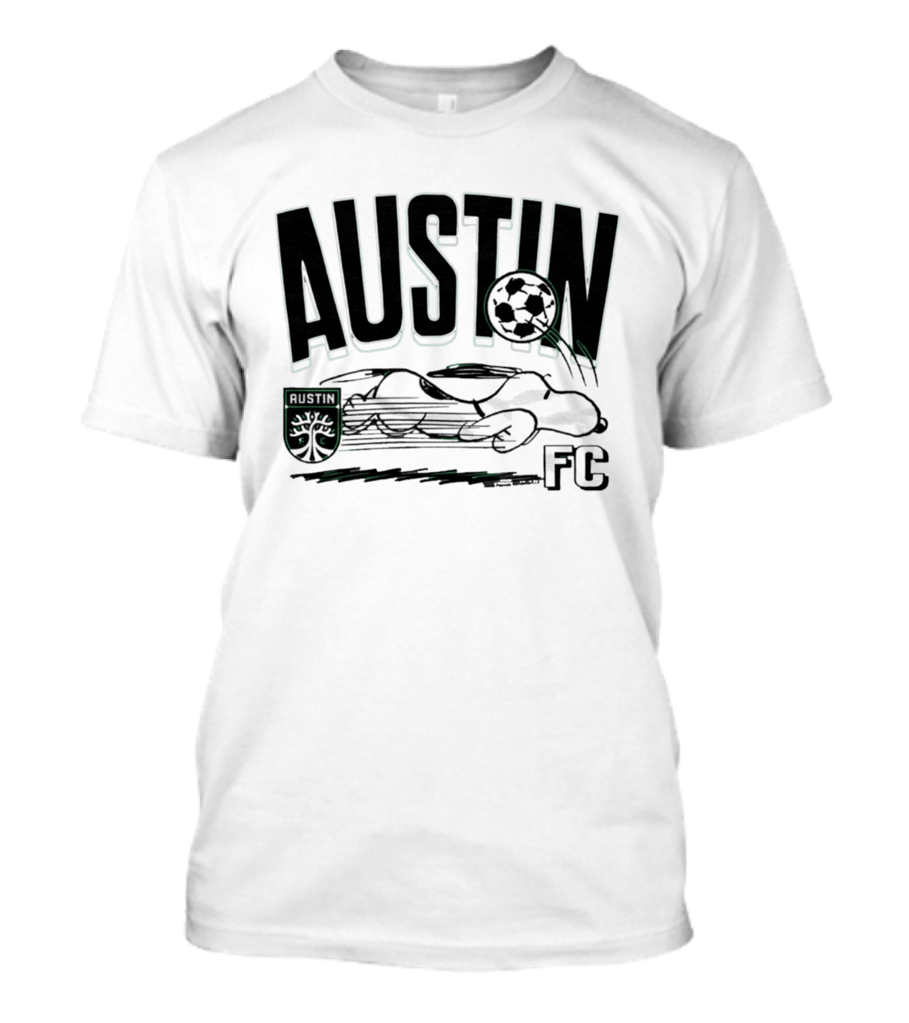 Austin FC Peanuts Snoopy Soccer Collaboration T-Shirt