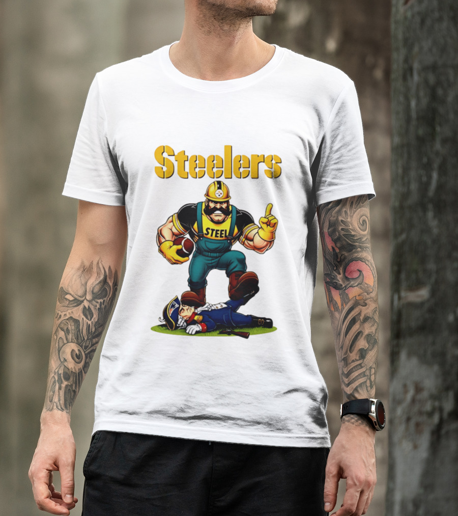 Pittsburgh Steelers Steelworker Triumphs Over New England Patriots Rivalry T-Shirt
