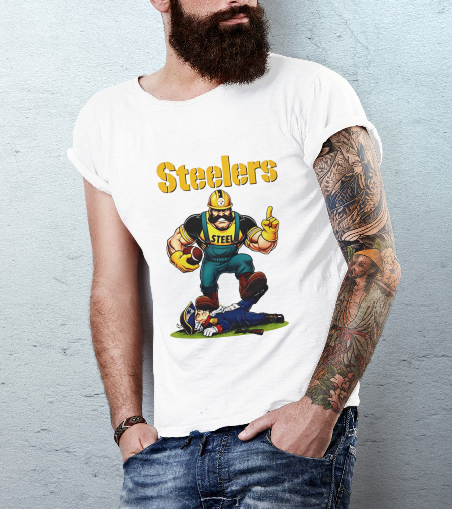 Pittsburgh Steelers Steelworker Triumphs Over New England Patriots Rivalry T-Shirt