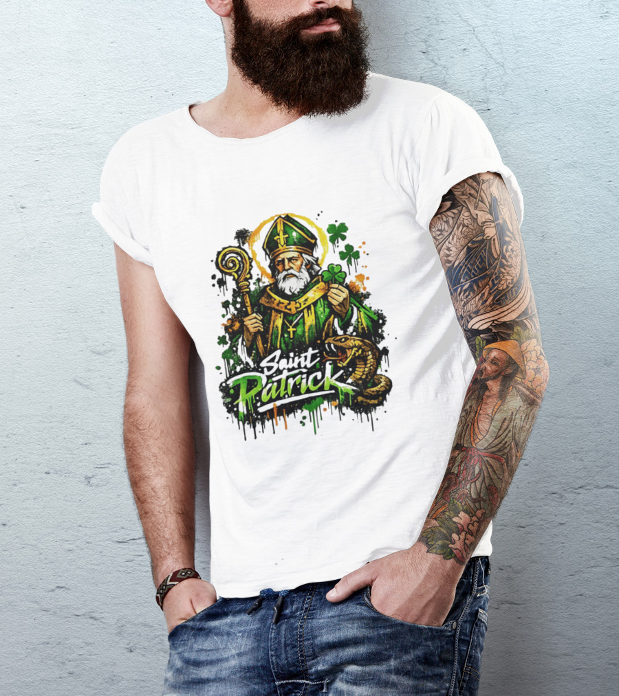 Saint Patrick Ireland St Patrick's Day With Shamrock And Snake T-Shirt