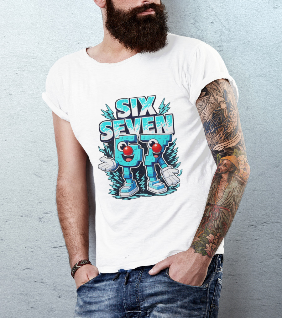 Six Seven 67 Red Nose Characters With Excited Expressions T-Shirt