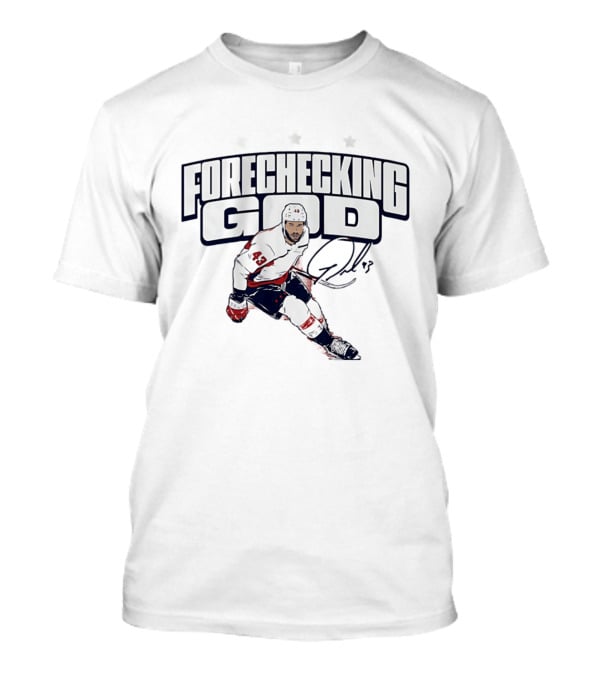 Tom Wilson Forechecking God Washington Capitals 43 Signature T-Shirt