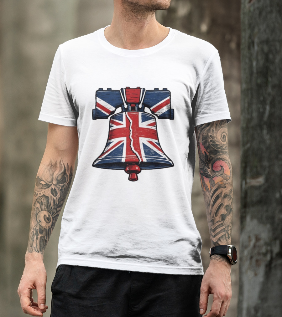 Union Jack Liberty Bell UK American Icon Fusion T-Shirt