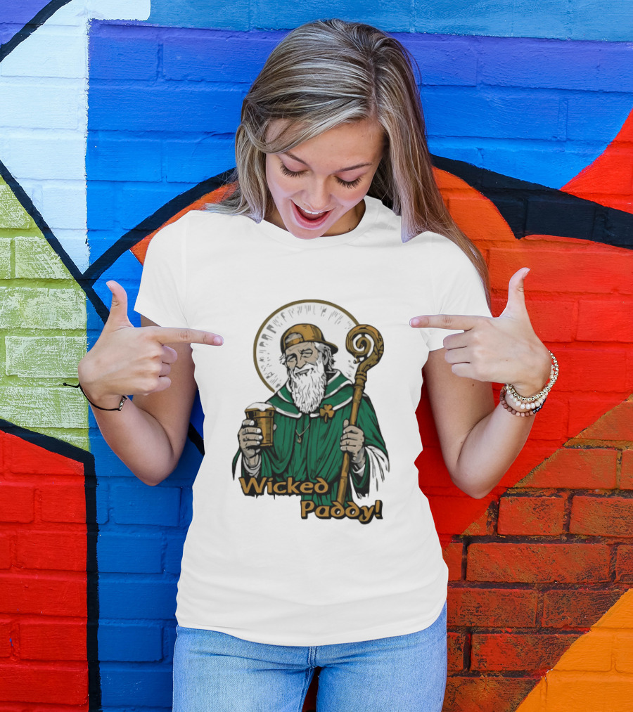 Wicked Paddy Saint Patrick Drinking Beer Iconic Irish T-Shirt