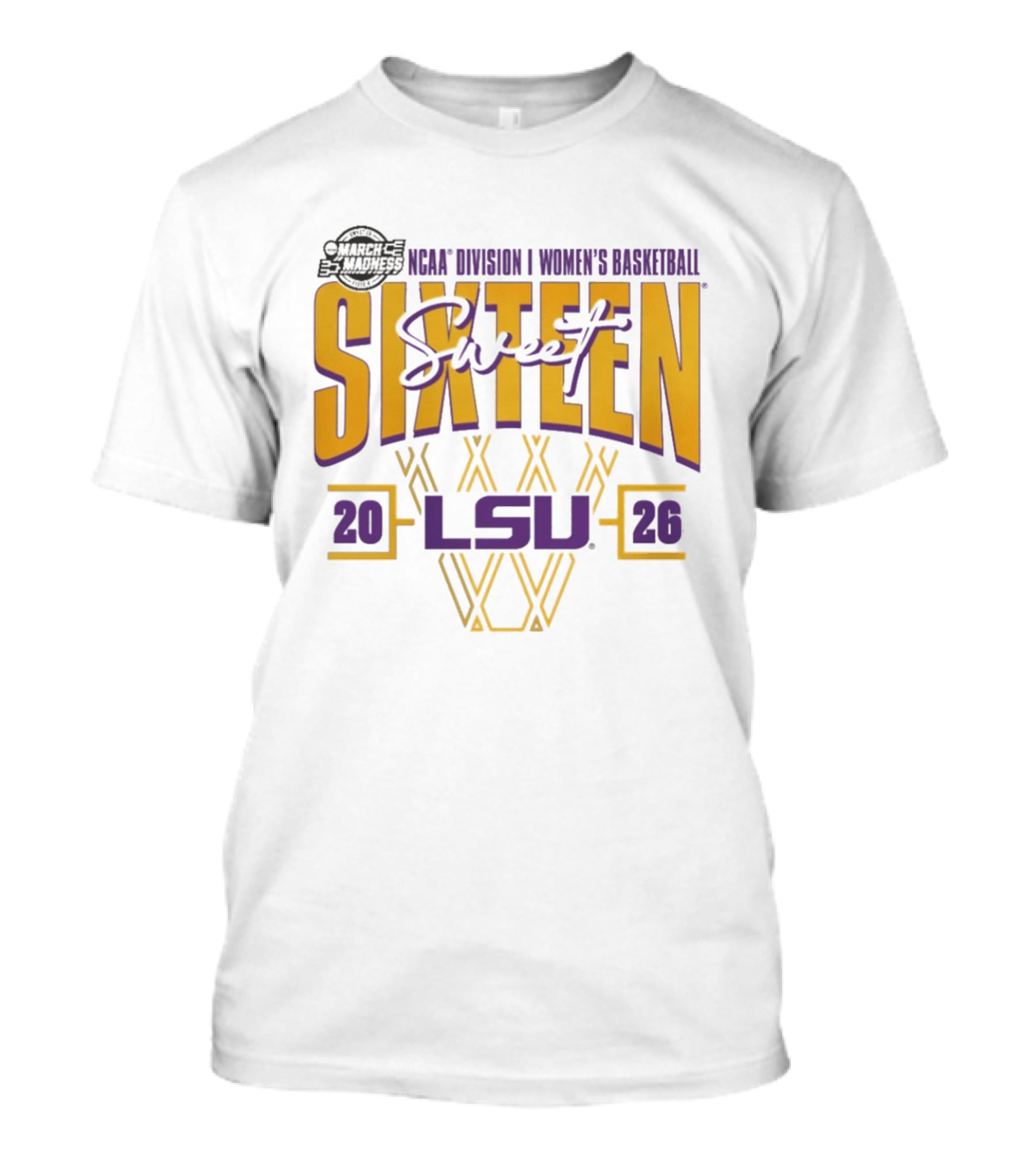 LSU Tigers 2026 NCAA Division I Women's Basketball Sweet Sixteen March Madness T-Shirt