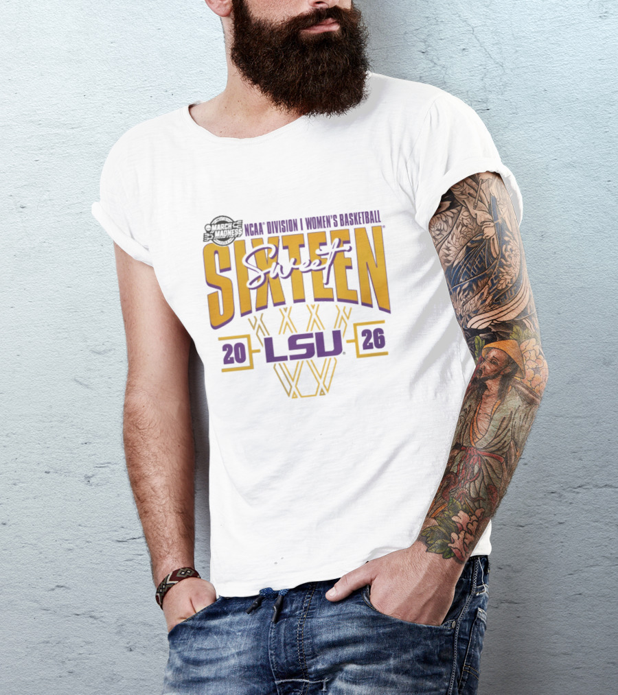 LSU Tigers 2026 NCAA Division I Women's Basketball Sweet Sixteen March Madness T-Shirt