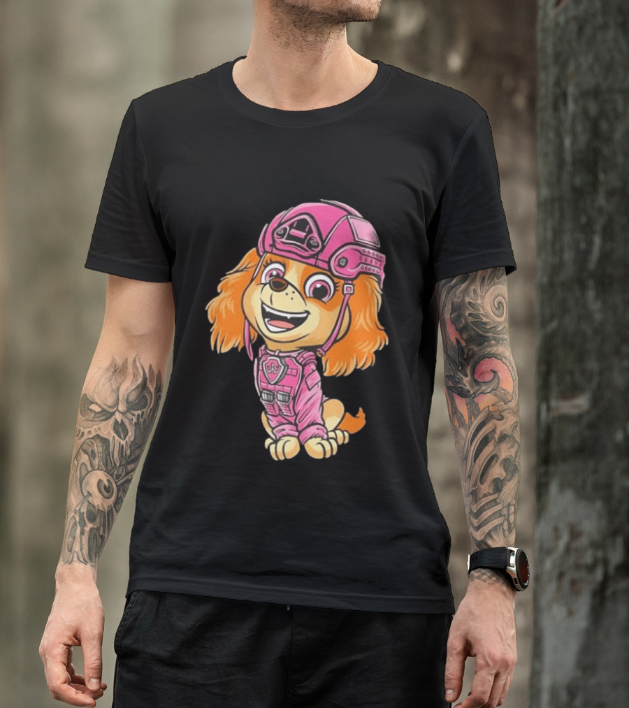 Paw Patrol Skye Air Rescue Pup In Pink Helmet And Suit T-Shirt
