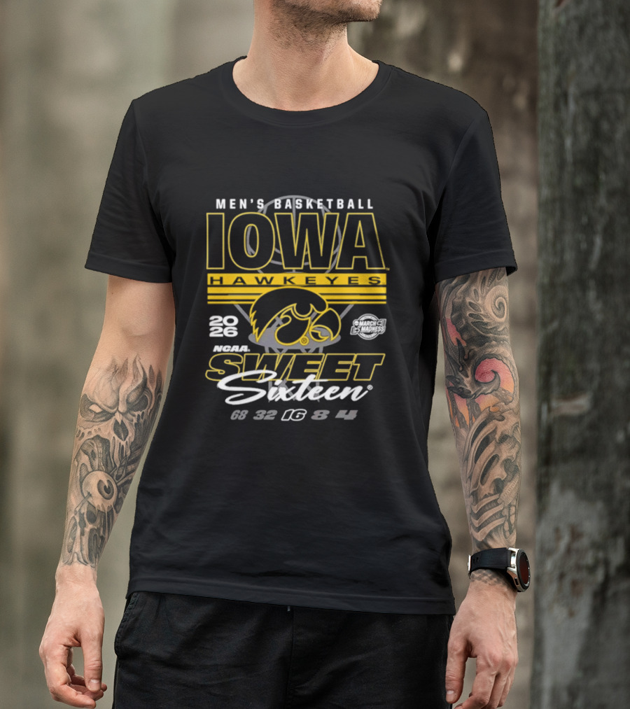 Men's Basketball Iowa Hawkeyes 2026 NCAA Sweet Sixteen Bound T-Shirt