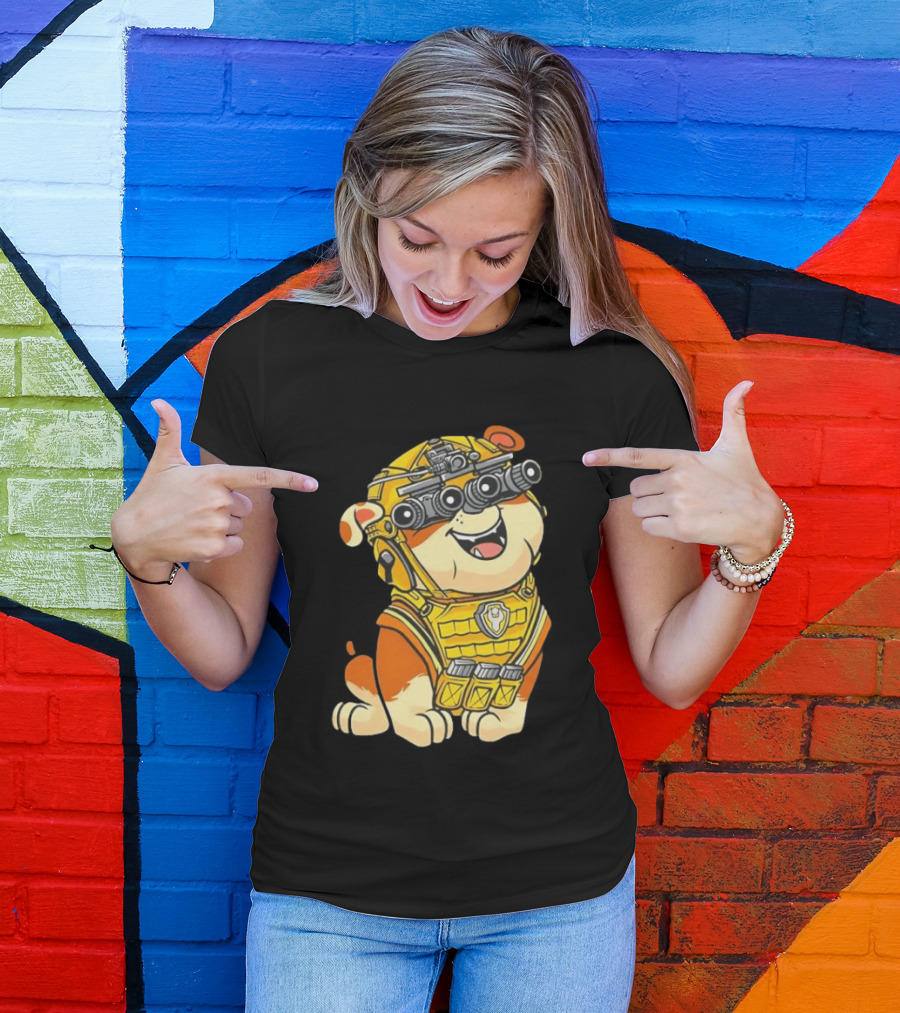 Rubble Construction Paw Patrol Dog Night Vision Goggles T-Shirt