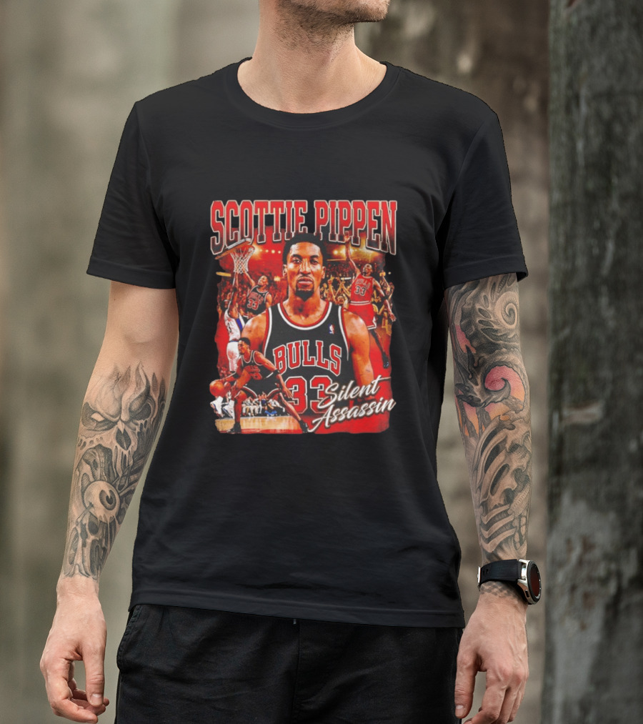Scottie Pippen Chicago Bulls 33 Silent Assassin NBA T-Shirt