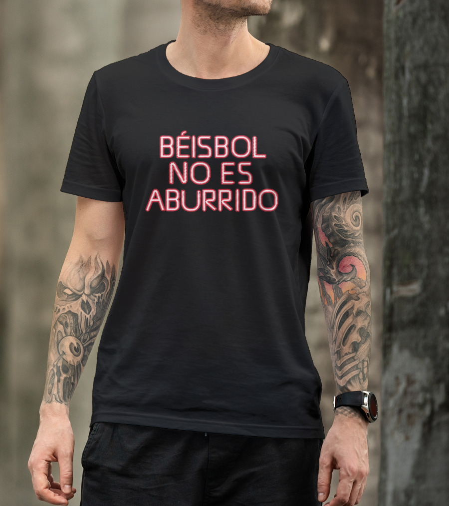 Béisbol No Es Aburrido Red Stitching Bold Fan T-Shirt