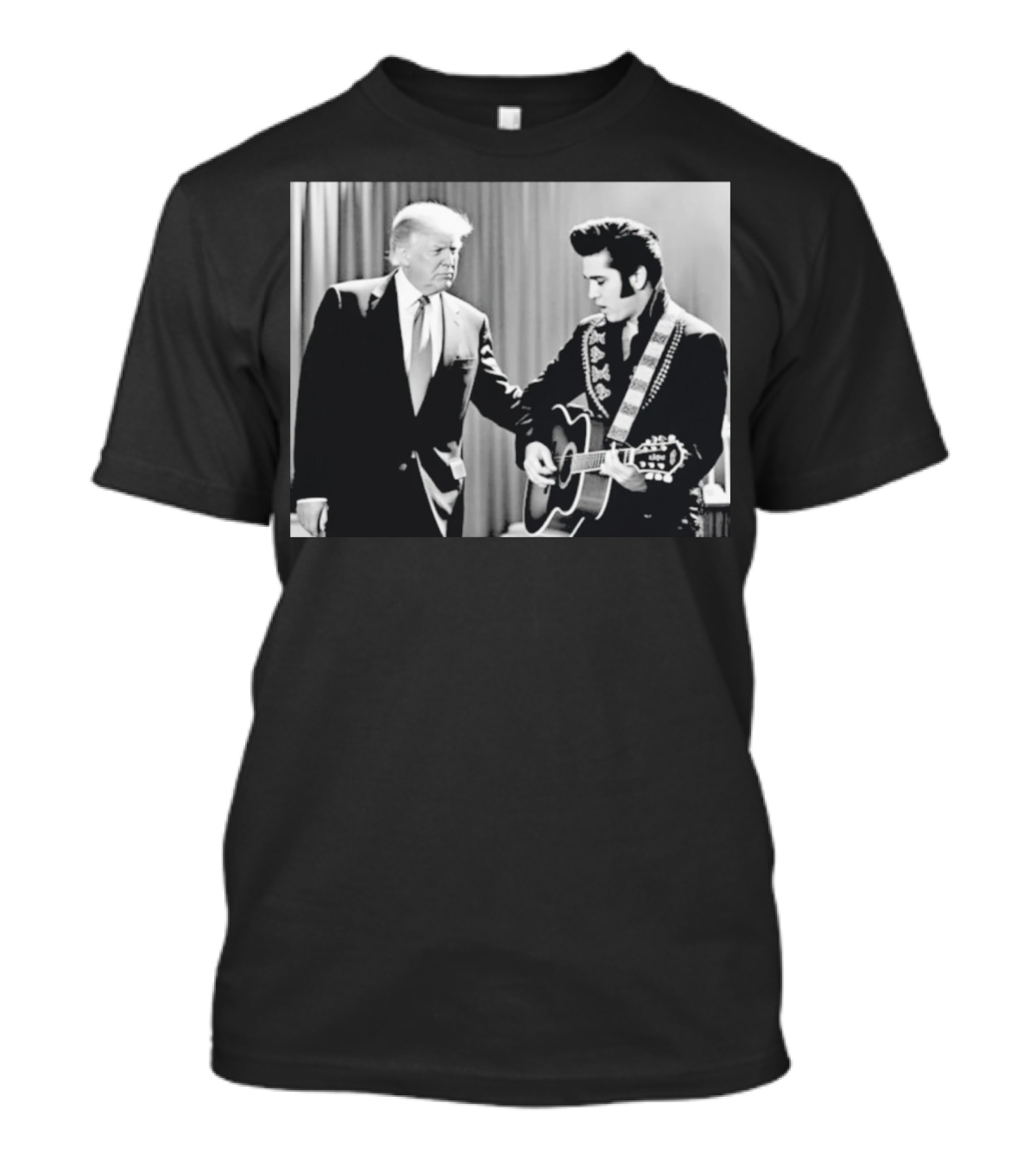 Donald Trump Elvis 2026 Collaboration With Guitar Performance T-Shirt