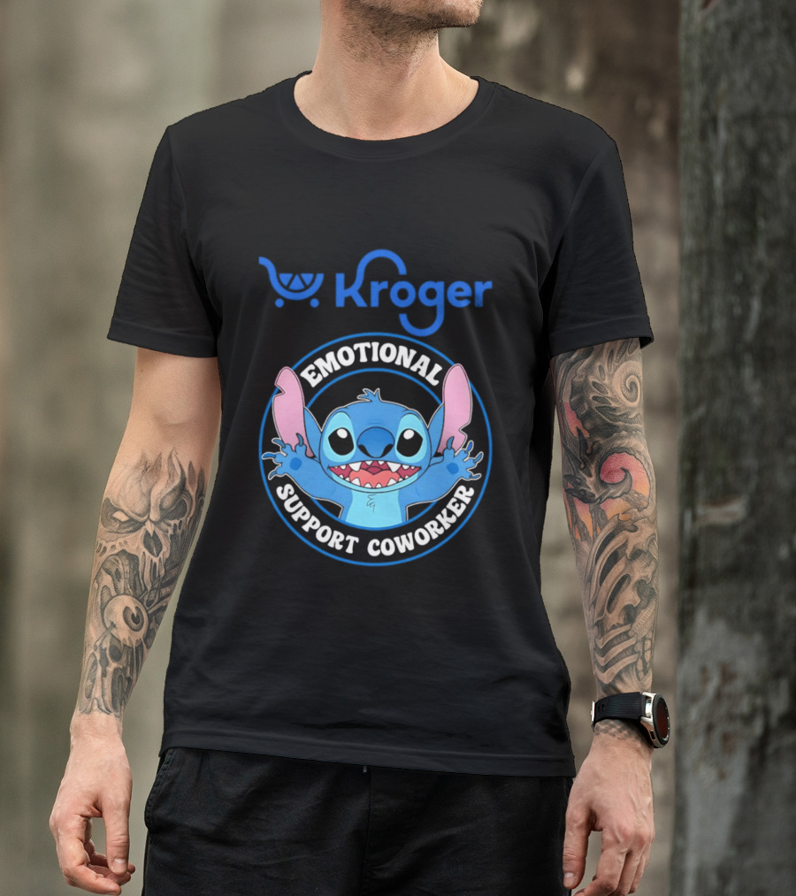 Kroger Emotional Support Coworker Stitch T-Shirt