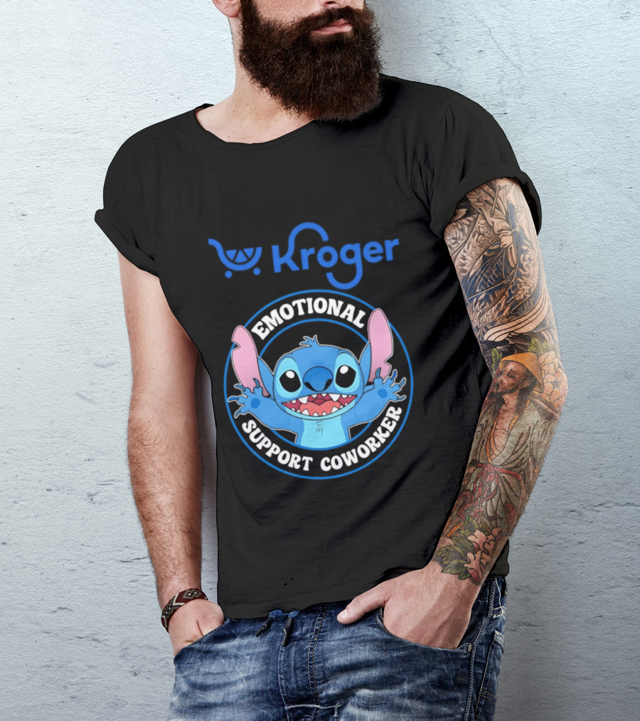 Kroger Emotional Support Coworker Stitch T-Shirt