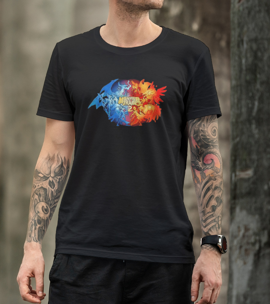 Monster Train 2 Blue Dragon Vs Red Phoenix Battle T-Shirt