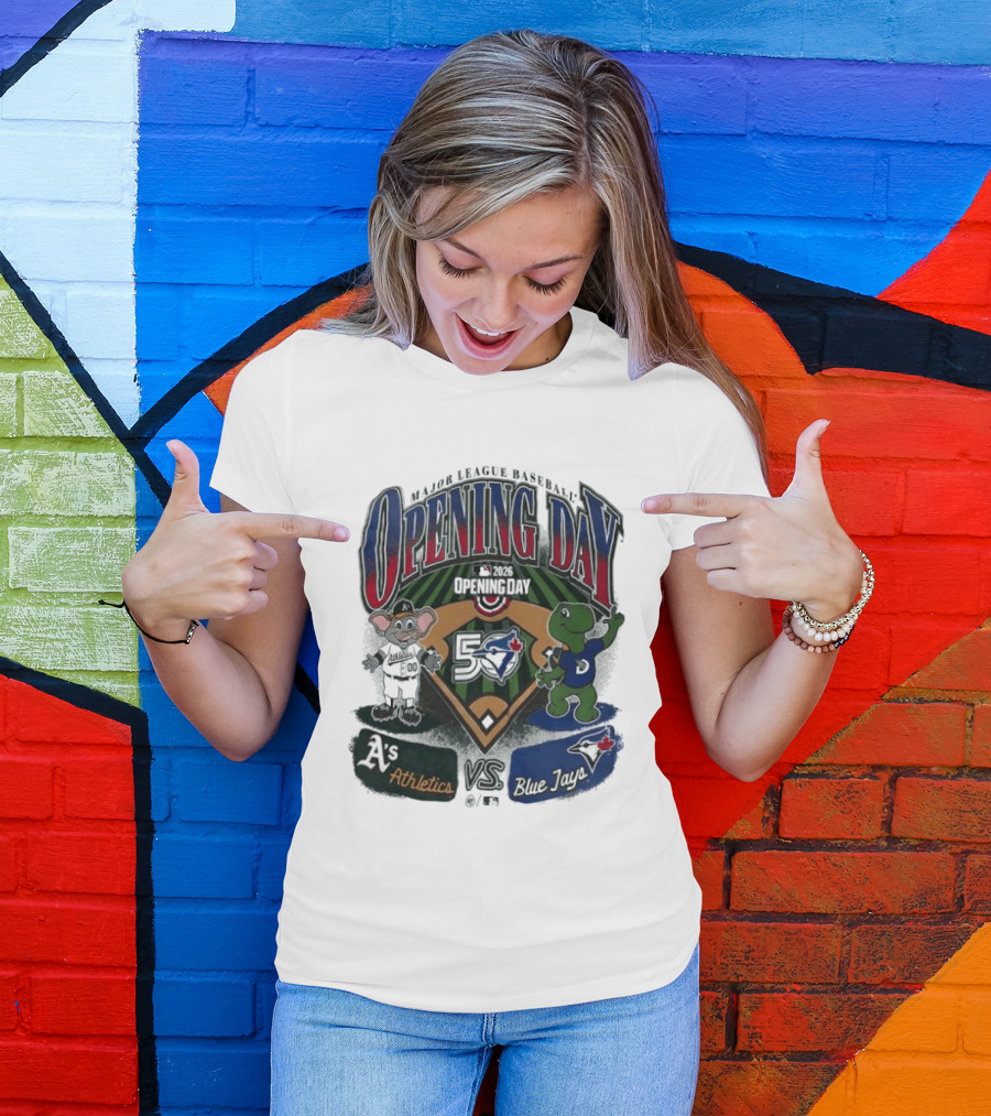 Major League Baseball Opening Day Athletics Vs Blue Jays 1992 T-Shirt